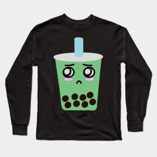 Sad matcha boba Long Sleeve T-Shirt